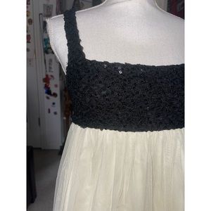 Kid’s Black & White Sequin Hype Girls Tank Top Dress 🖤